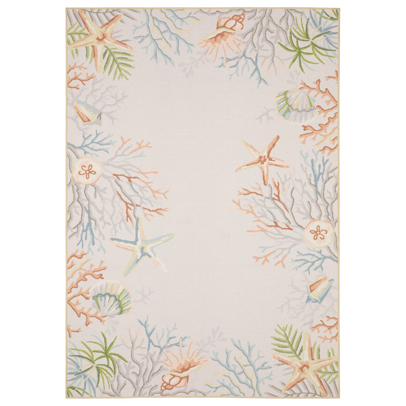 Desdemona Washable Floral Indoor / Outdoor Rug, Rectangle 3'6" x 5'6"
