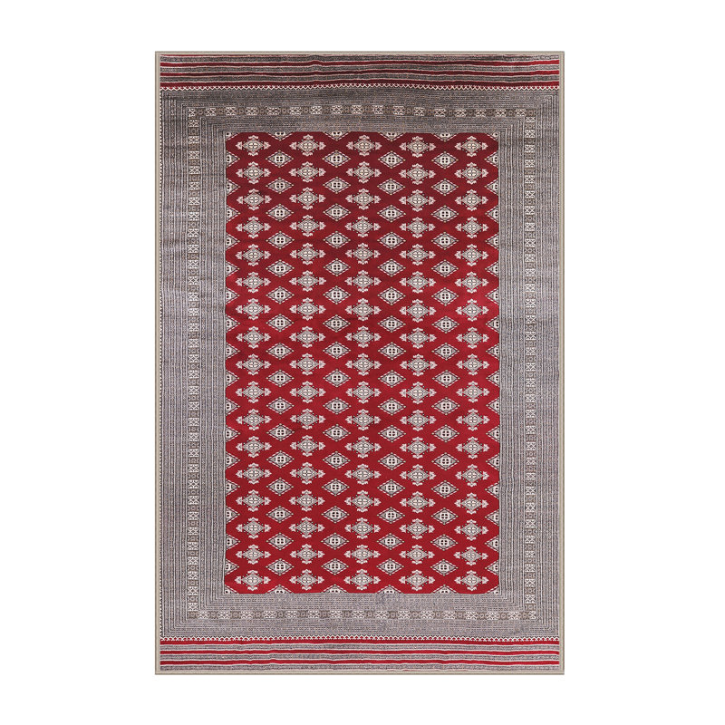 Tapis gris / rouge Carytown Southwestern, Rectangle 2 pi x 4 pi