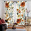 2 pièces rideaux à motif de plantes florales, rideau filtrant la lumière de conception rétro pour le salon, la chambre à coucher, la cuisine, la poche de tringle, les rideaux de fenêtre