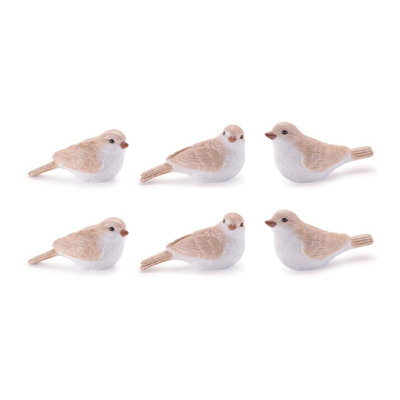 Glittered Bird Figurine (Set of 6)