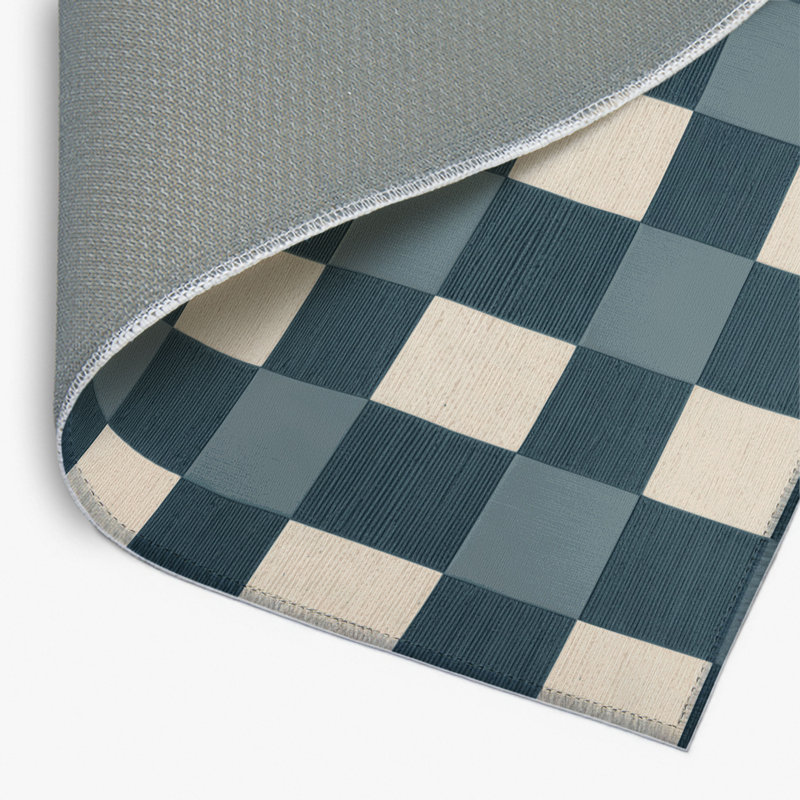 Tapis d'intérieur et d'extérieur à carreaux vert, Rectangle 4pi x 6 pi