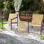 Round Tempered Glass Steel Outdoor Side Table - 40 cm W 40 cm D