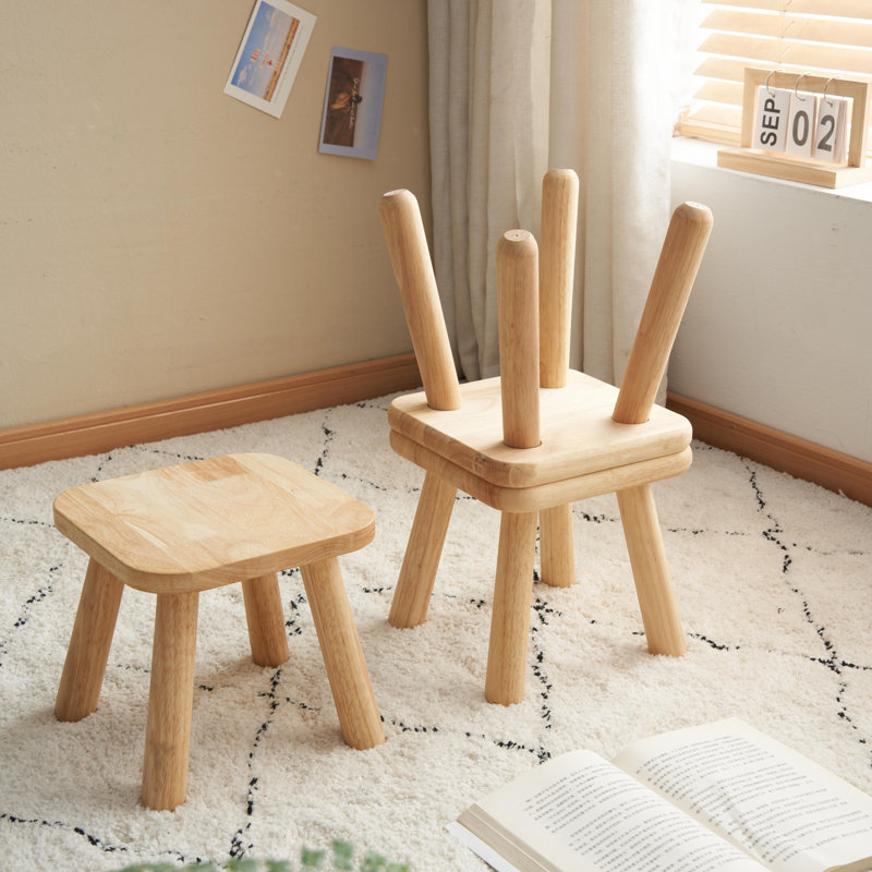 Solid Wood Accent Stool, Wood