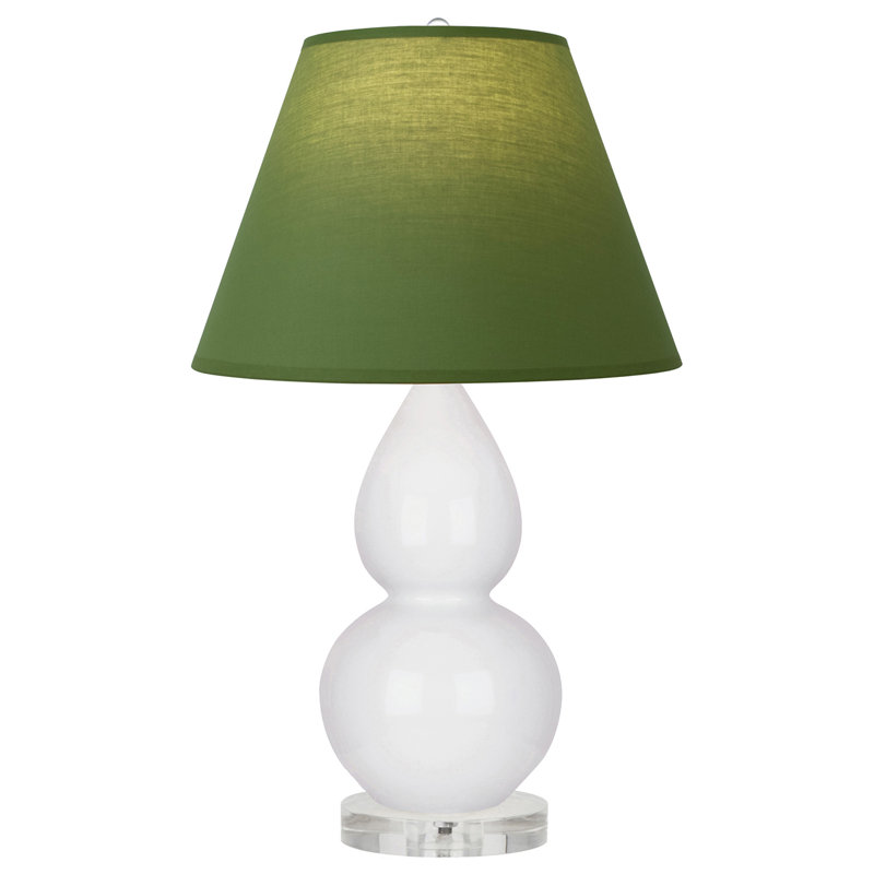 Petite lampe d'appoint à double gourde, Marguerite, Thé vert / taupe