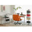 Fauteuil de bureau orange en velours orange avec accoudoirs croisés - élégant, confortable et ergonomique pour le bureau à domicile, les jeux et le maquillage