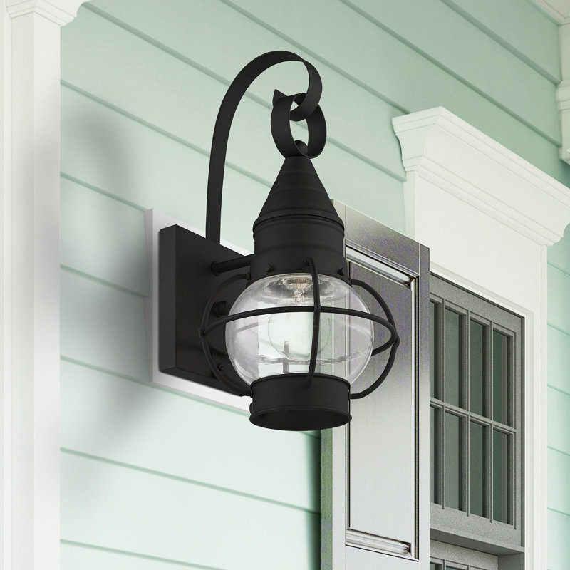 Lanterne murale d'extérieur Aster, H 13,75 po x l 7 po x P 7,75 po, Noir