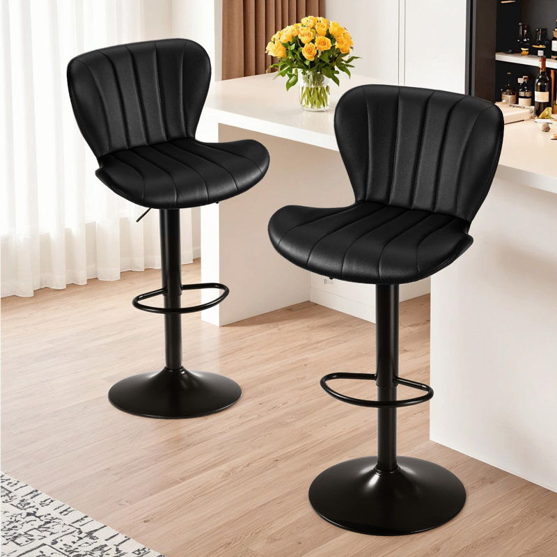 The Second Set, Beautiful, Comfortable, Height-Adjustable, Rotating Bar, Good Cushioning, Adjustable Bar Chair Height, Backrest 109 Cm, 2 Stools