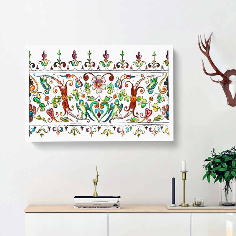 Flowers And Parrots Pattern by William Morris - Wrapped Canvas Painting, 35cm H x 50cm W x 3cm D