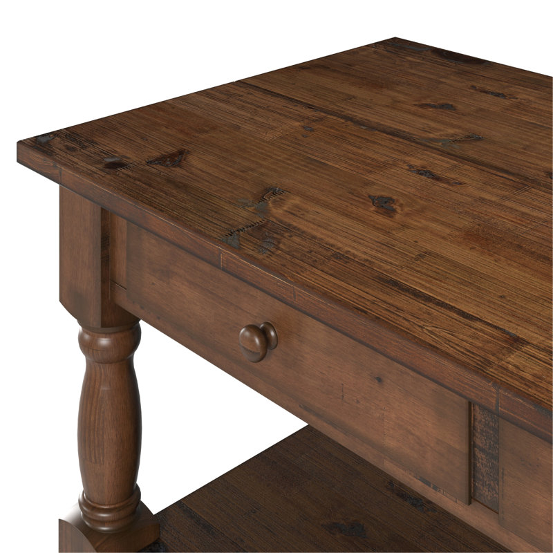 Wood Kitchen Island 2 Drawers 2 Shelf Walnut | , Brown