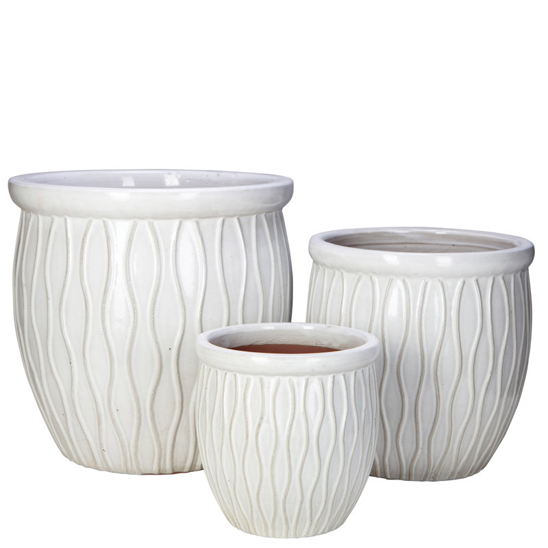 Ensemble de 3 pots à fleurs Corriente - blanc, Blanc