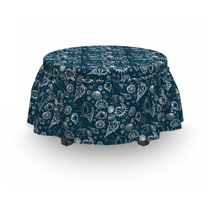 Housse pour repose-pieds sea coquillages