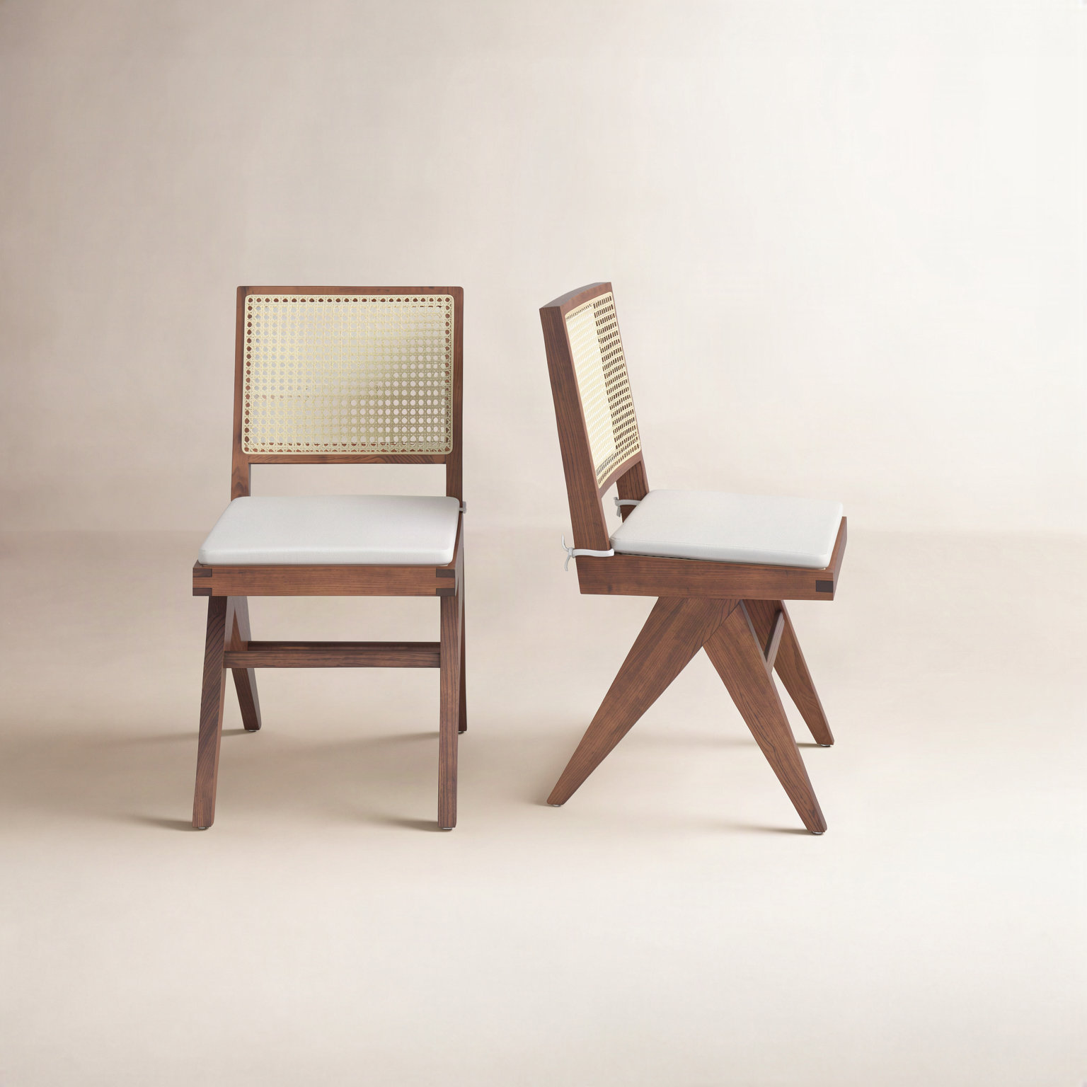 Josephina Linen Dining Armchair, Walnut