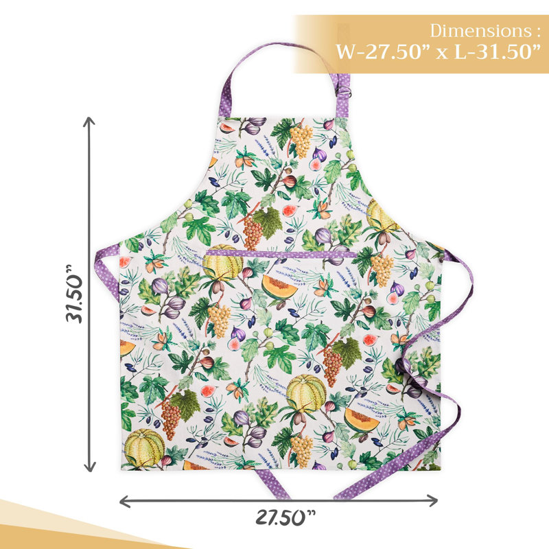 Tablier pour femme avec poche 100% coton 27,50 po x 31,50 po Maison d'Hermine