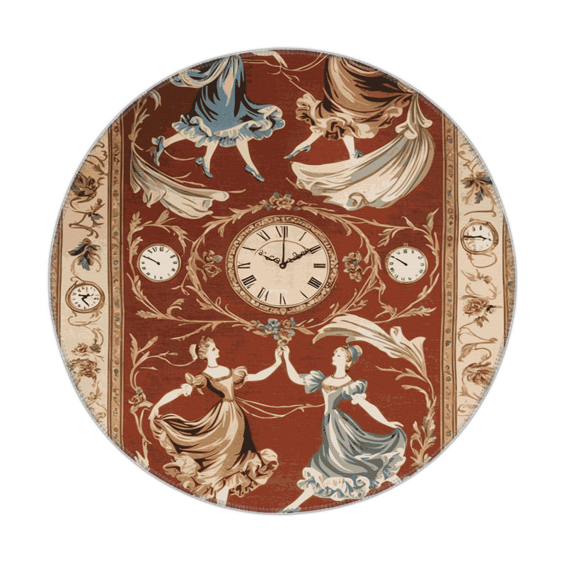 Tapis d'intérieur et d'extérieur brun français, Rond 5 pi
