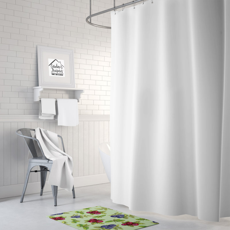 Tapis pour salle de bain baies, Vert