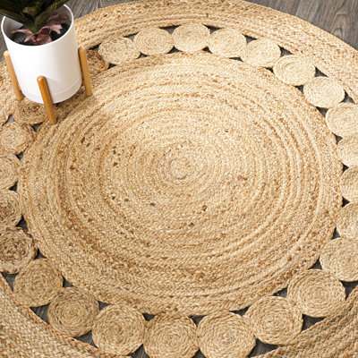 Tapis rond rond en jute naturel Brecken