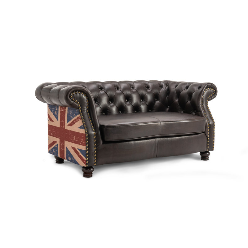 Abdalrahman Faux Leather Sofa, 2