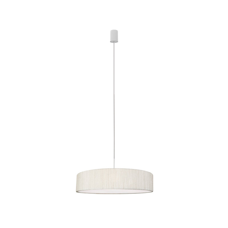 Epner 3 - Light White Drum Pendant, 110cm H x 50cm W x 50cm D, White