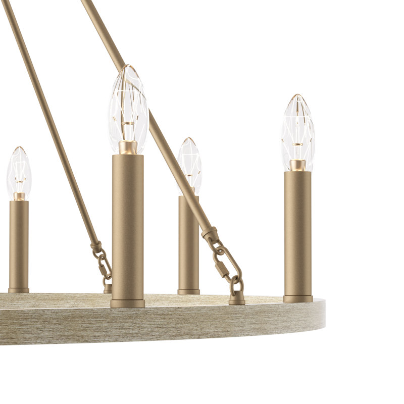 Madalyn 12-Light Chandelier, Driftwood/Brass Dust