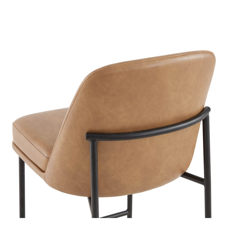 Tabouret de comptoir 27 po Angelick, Chameau, Noir
