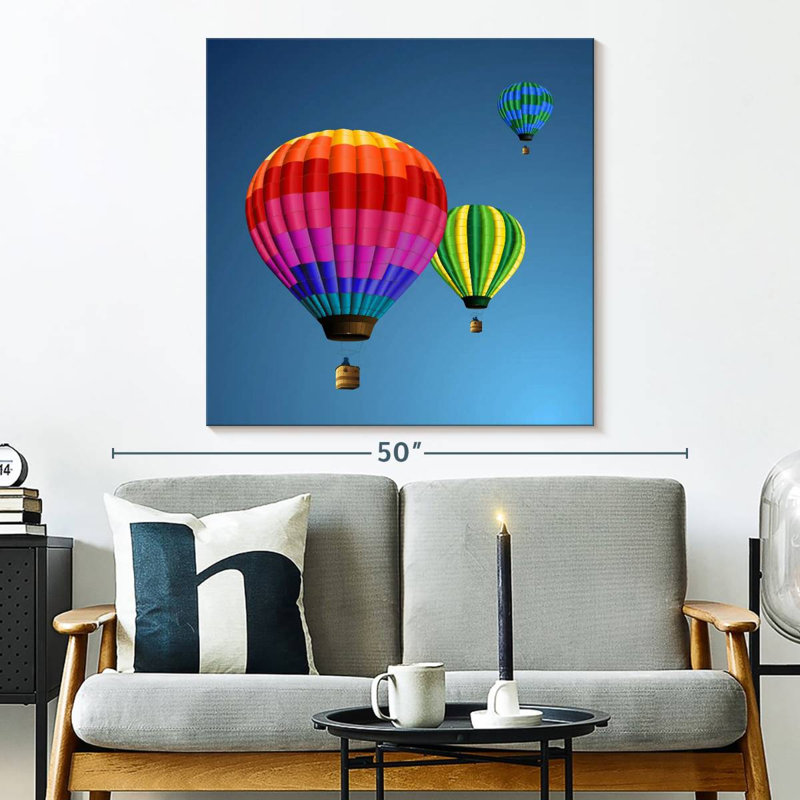 Arney Blue Sky Hot Air Balloons, 33" H x 33" W