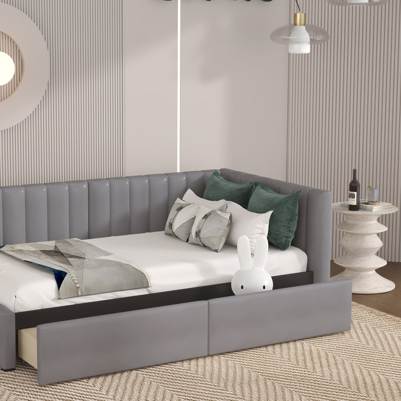 Jordyne Upholstered Linen Daybed, Gray