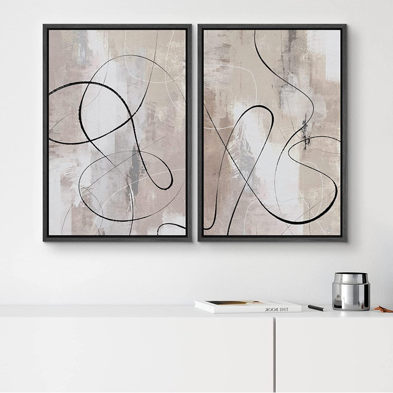 Ensemble de 2 reproductions encadrées sur toile, H 36 po x l 48 po x P 1,5 po, Noir