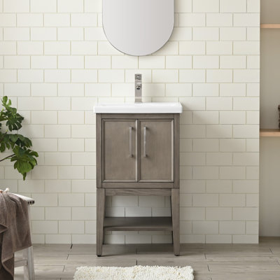 Meuble-lavabo simple 20 po avec plateau en céramique Cheriton