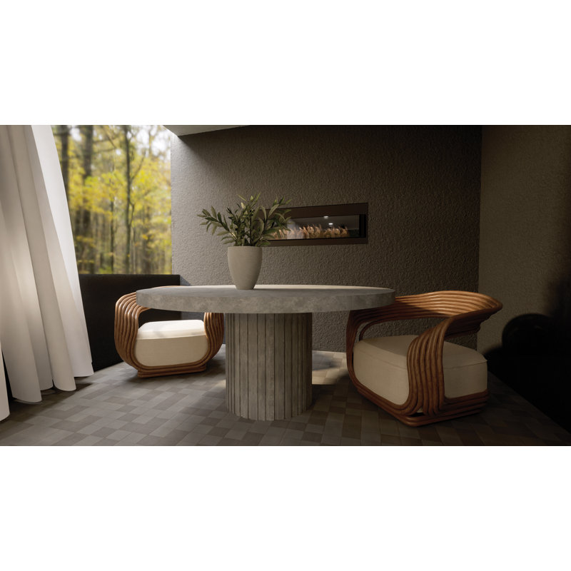Perpetual Outdoor Round Dining Table, Slate Gray
