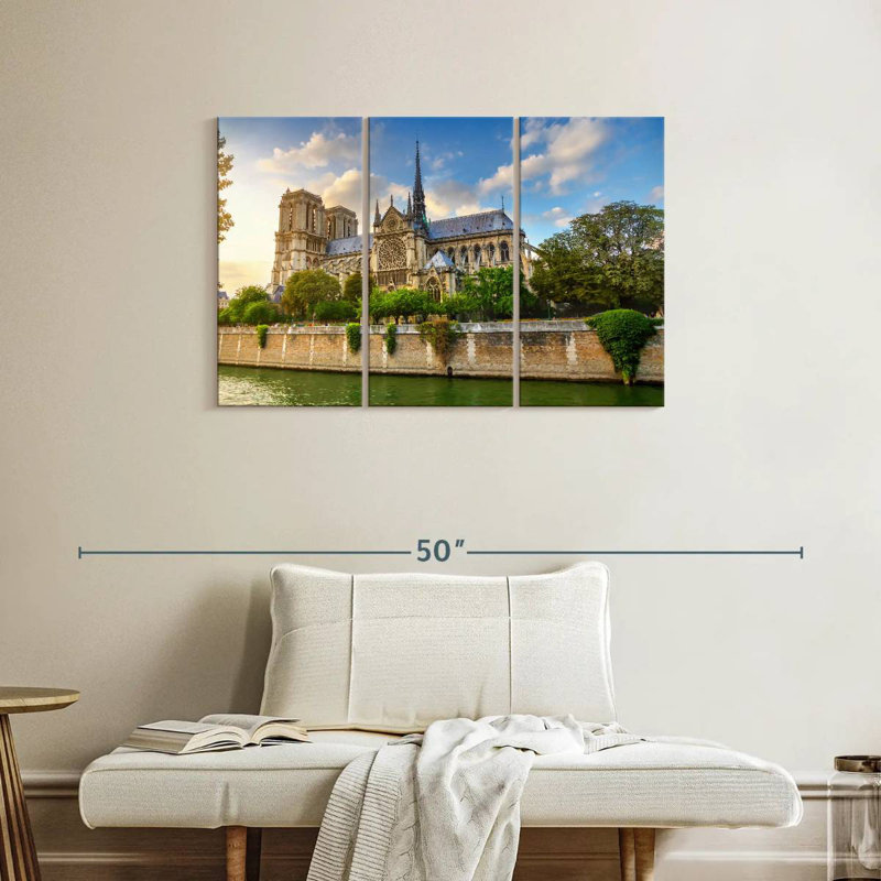Sebbie Notre Dame au bord de la rivière, H 24 po x l 38 po