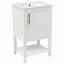 Meuble-lavabo de salle de bain avec lavabo, armoire de salle de bain avec porte à fermeture douce, support de rangement et tablette ouverte-1121111312