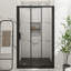 48 po X P 70 po H Porte de douche coulissante semi-sans cadre au fini noir mat