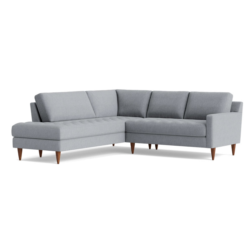 MCM Sectional, Performance Weave - Zinc, Left Hand Facing