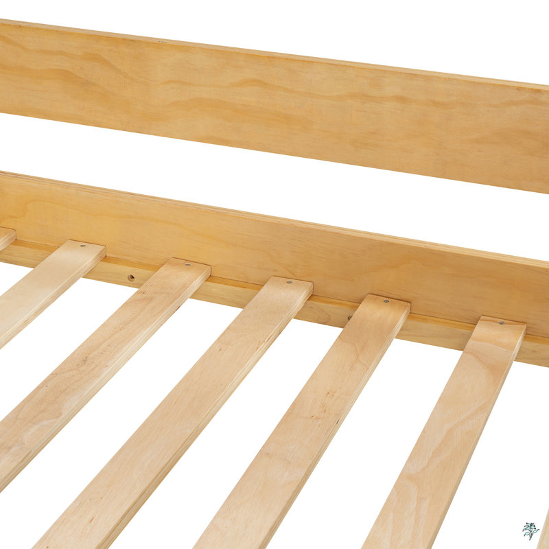 Lit simple superposé en bois avec tente, Brun