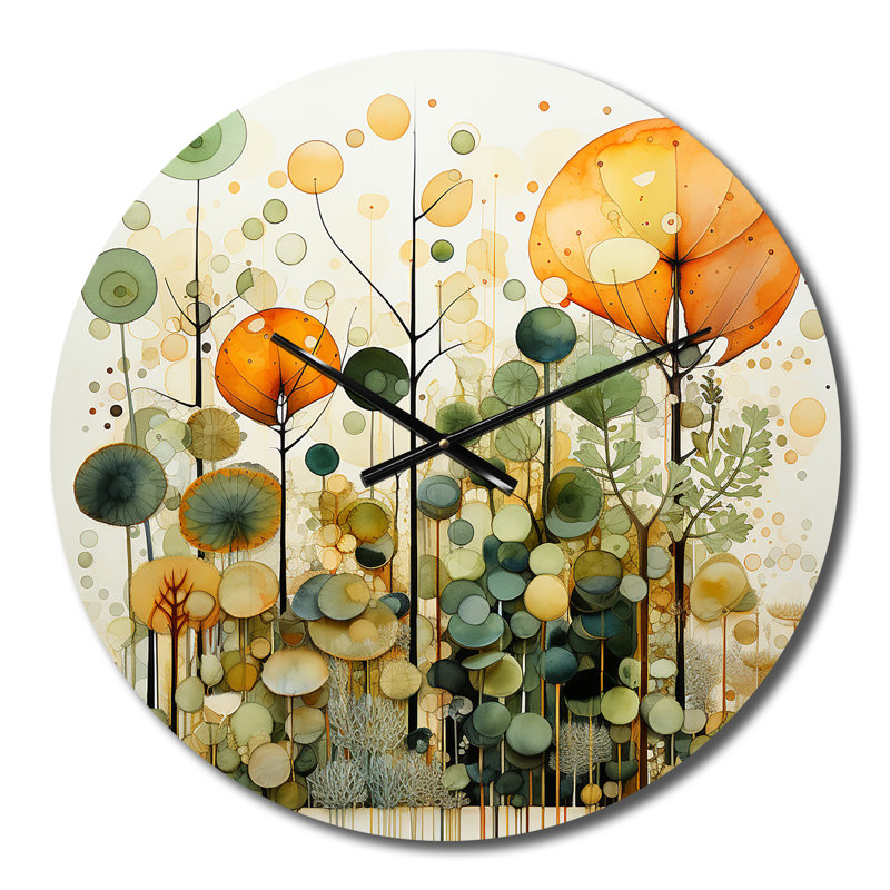 Horloge murale Green Orange Harmonious Balance II, Moyenne