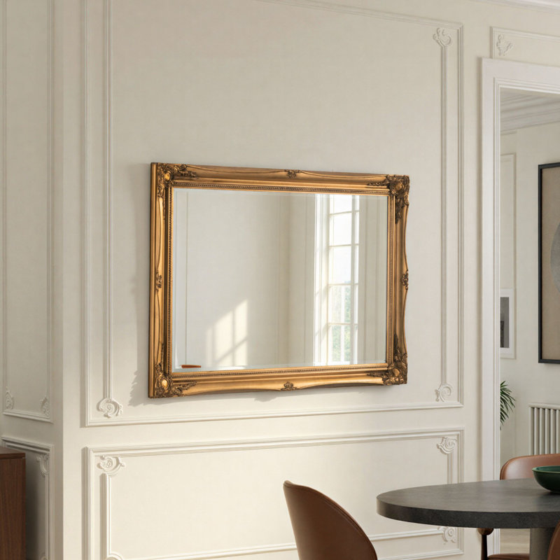 Burdette Wood Framed Accent Mirror, 103 cm H x 73 cm W, Gold