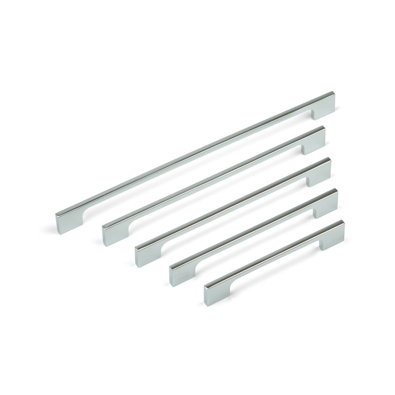 Polished Chrome Slim Squared D-Bar Handles, 224mm