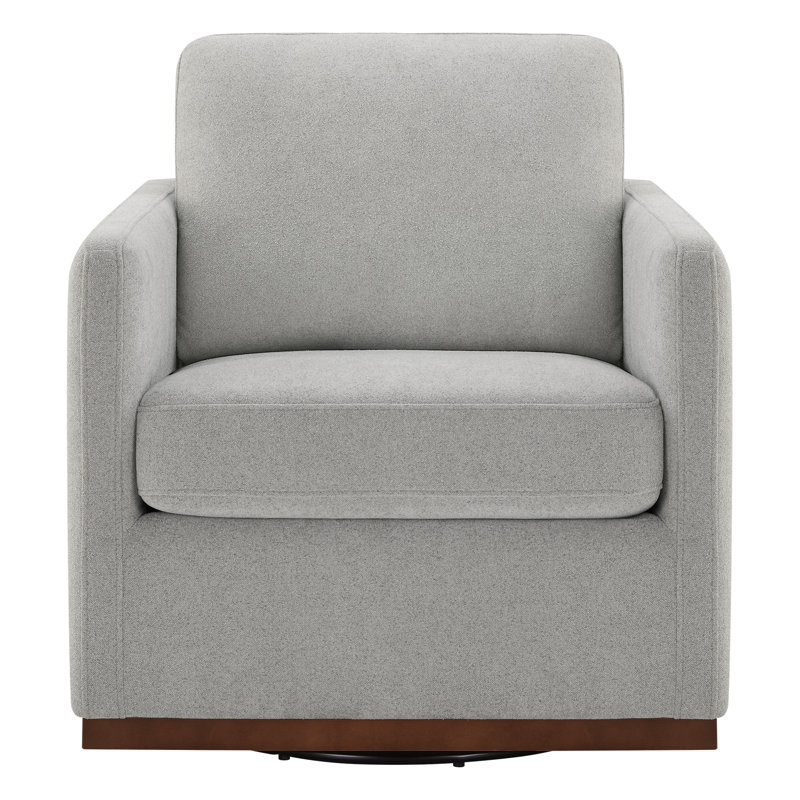 Bobbi Upholstered Swivel Armchair, Elite Dove Performance