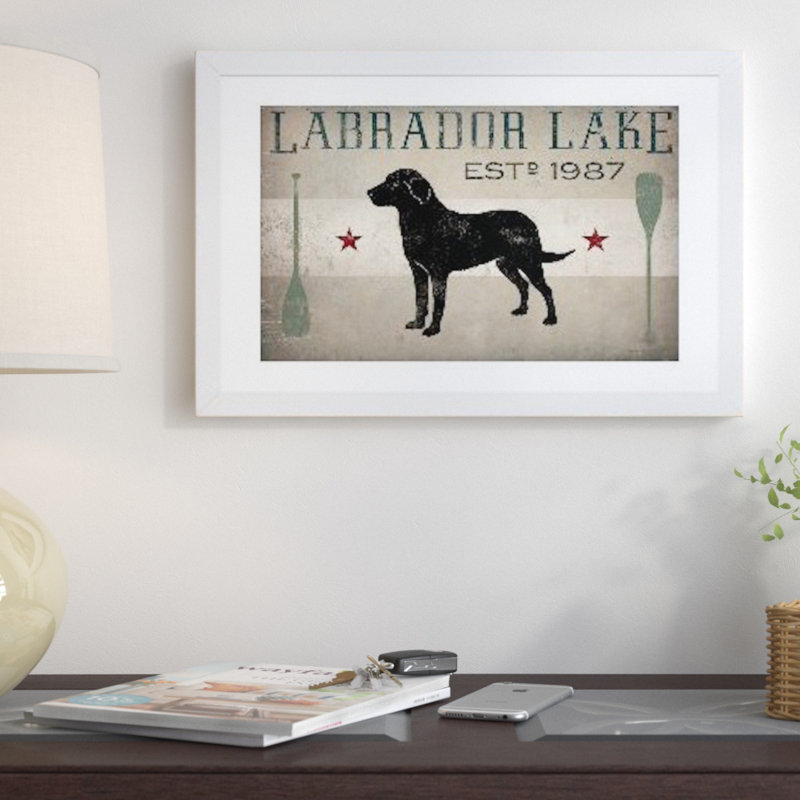 « labrador lake ii », impression, H 18 po x l 26 po x P 1,5 po, Toile avec cadre noir