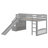 Stairway Twin Size Loft Bed With Slide-1932304830