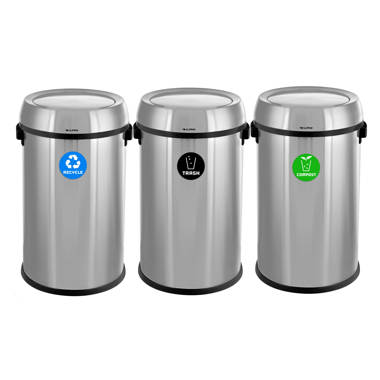 Alpine Industries Polypropylene Commercial Indoor Trash Can With Slotted  Lid 23-gallon Blue 2/pack : Target