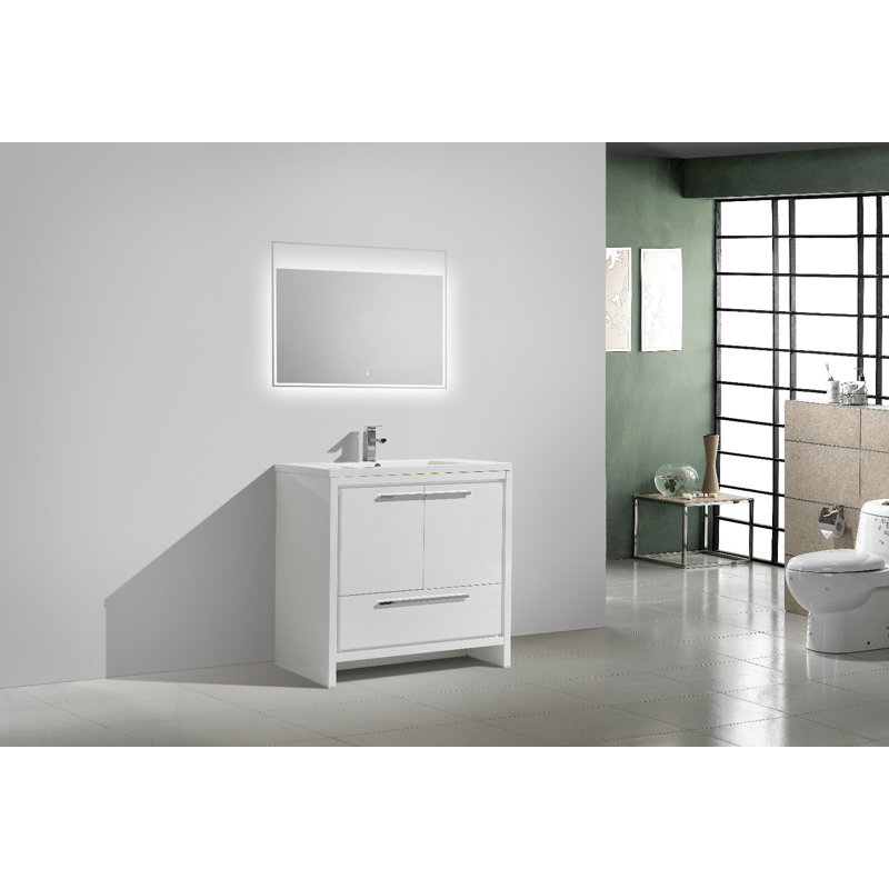 Ensemble de meuble-lavabo simple 36 po Berroa, Blanc très luisant