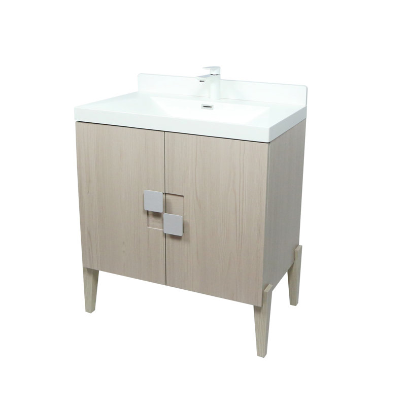 Ensemble de meuble-lavabo simple 31 po Fetnete, Gris clair, Blanc