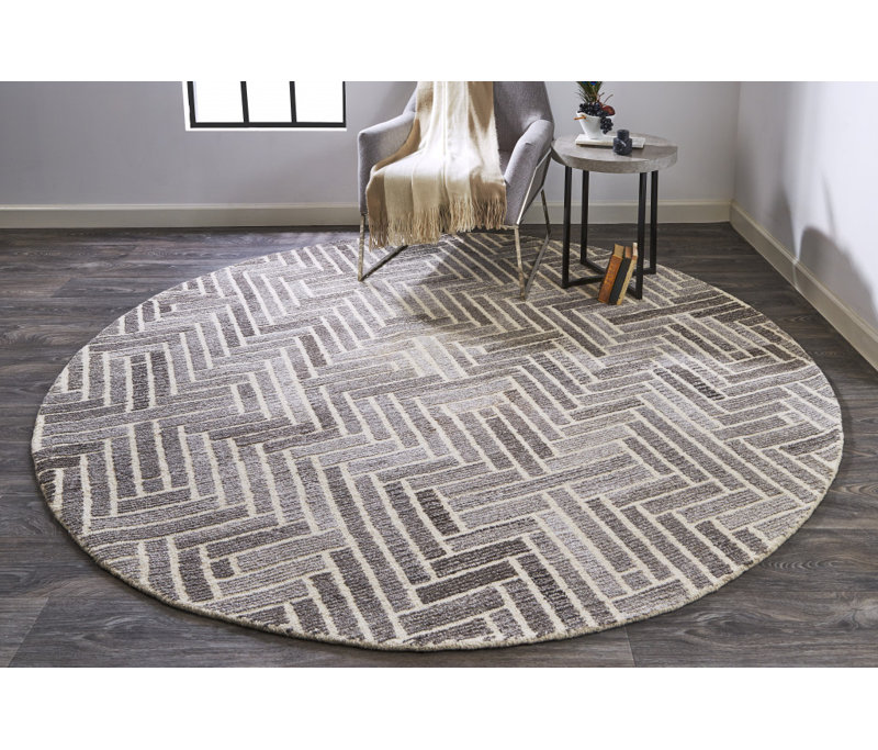 Amirah Performance Geometric Indoor Rug, Round 10'