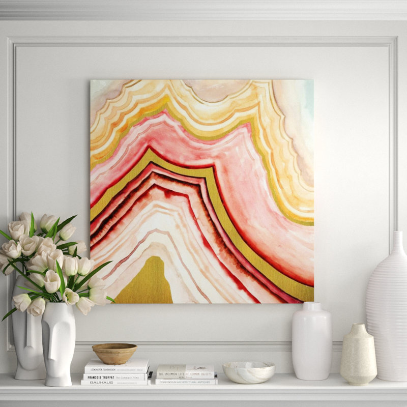 Agate With Gold Accent Print by Guseul Park, Gild Silver, 54" H x 54" W