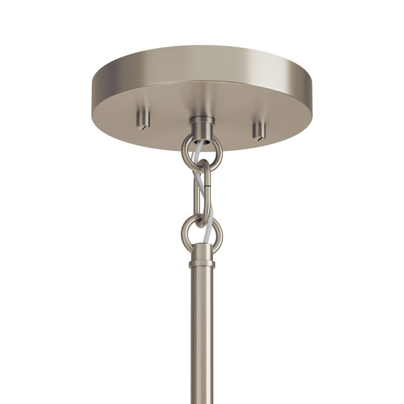 9 - Light Steel Dimmable Classic / Traditional Chandelier, Brushed Nickel