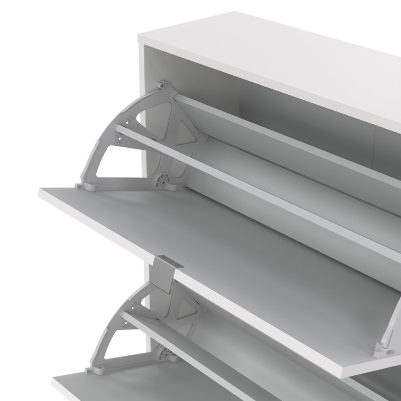 Aula 24 Pair Shoe Storage Cabinet, White