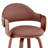 Romarin Swivel Counter or Bar Height Bar Stool with Arms and Footrest in Faux Leather, Wood-879254836-879254841-879254842