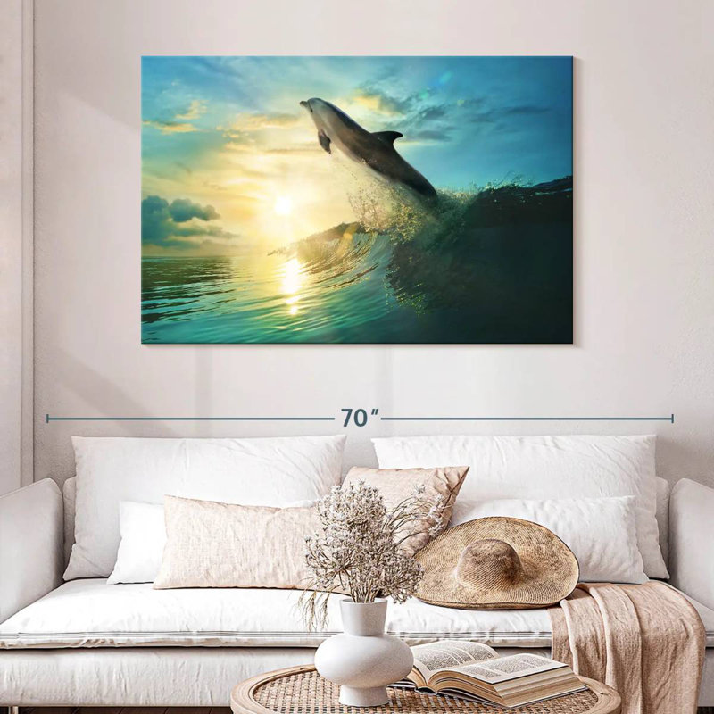 Brampt Sunset Dolphin, 32" H x 48" W