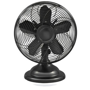 Ventilateur de table oscillant rétro Optimus 12 pouces - Finition bronze huilé, moteur silencieux, débit d'air réglable